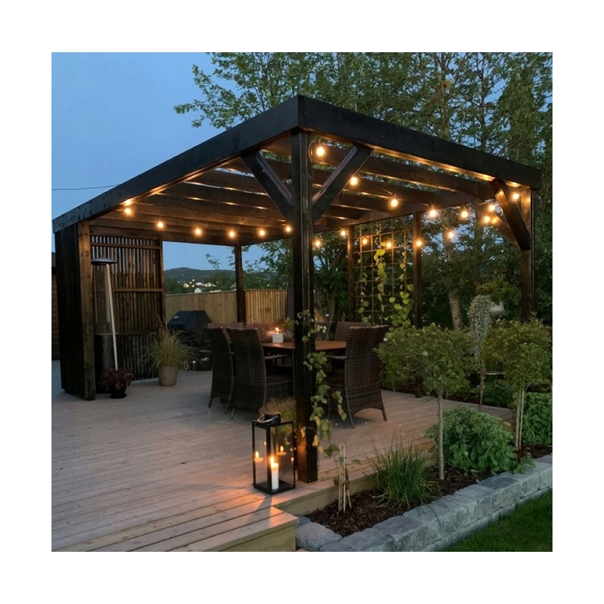 Guirnalda decorativa LED para exterior 20xE27/1W/230V 20,94 m IP44 negra