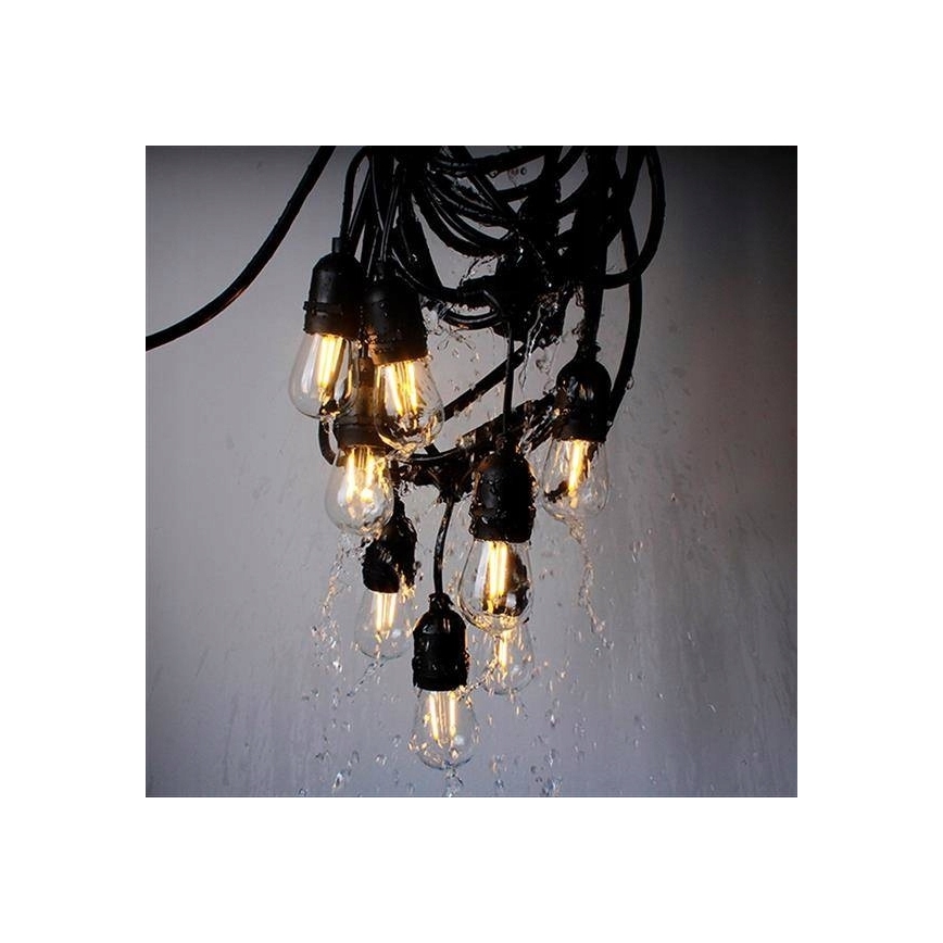 Guirnalda decorativa LED para exterior 20xE27/1W/230V 20,94 m IP44 negra