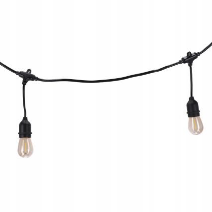 Guirnalda decorativa LED para exterior 20xE27/1W/230V 20,94 m IP44 negra