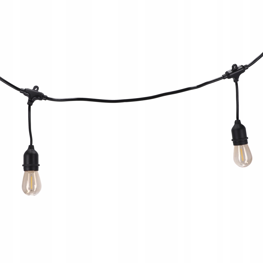 Guirnalda decorativa LED para exterior 20xE27/1W/230V 20,94 m IP44 negra