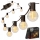 Guirnalda decorativa LED regulable para exterior, 25 x casquillo E12/1 W/24/230 V, 17,5 m, IP65, negra + mando a distancia