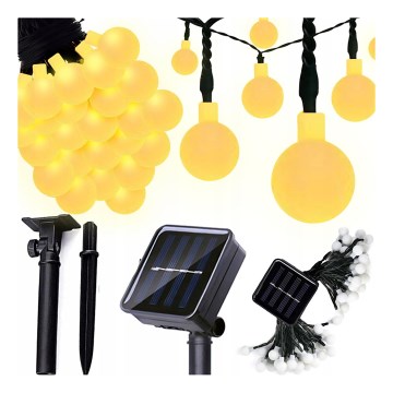 Guirnalda decorativa solar LED 50xLED/8 funciones 500 mAh 9,5 m IP67 blanco cálido