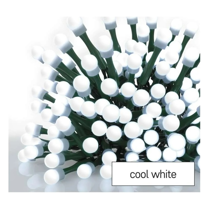 Guirnalda LED 200xLED/8 funciones 20m IP44 blanco frío
