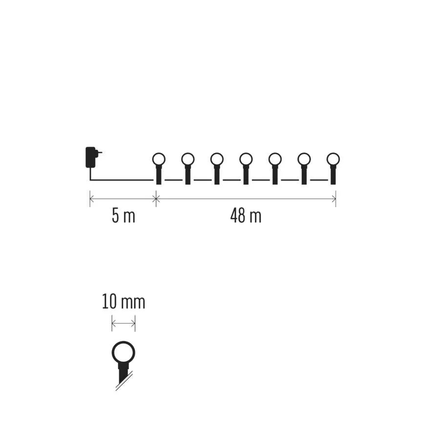 Guirnalda LED 480xLED/8 funciones 53 m IP44 blanco cálido