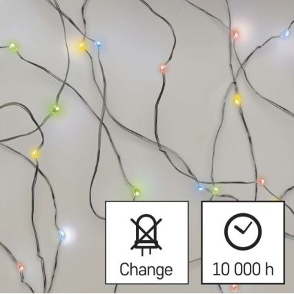 Guirnalda LED de Navidad 20xLED/2xAA 2,4m multicolor