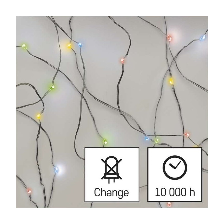Guirnalda LED de Navidad 20xLED/2xAA 2,4m multicolor