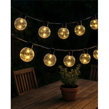 Guirnalda LED decorativa para exterior 10xLED/0,15W/230V 6,8 m IP44 negro/ahumado