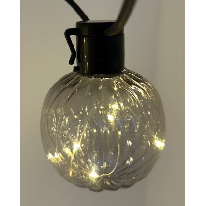 Guirnalda LED decorativa para exterior 10xLED/0,15W/230V 6,8 m IP44 negro/ahumado