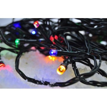 Guirnalda LED exterior 100 LEDs/8 funciones IP44 13 m multicolor