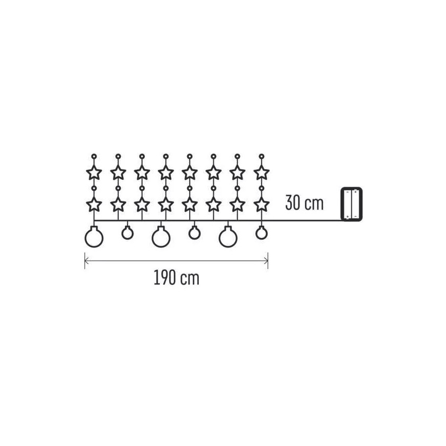 Guirnalda LED navideña 20xLED/2xAA 2,2 m blanco cálido