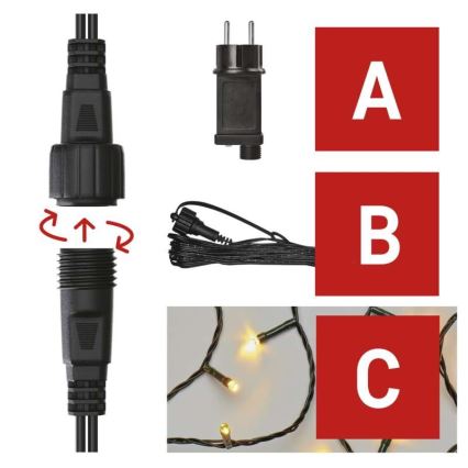 Guirnalda LED para exterior 100xLED/15m IP44 blanco cálido