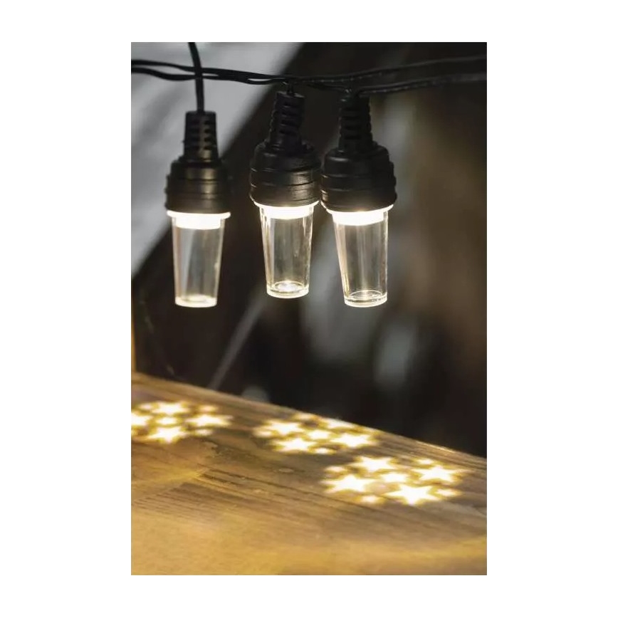 Guirnalda LED para exterior 10xLED/9,5 m IP44 blanco frío