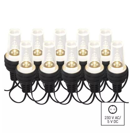 Guirnalda LED para exterior 10xLED/9,5 m IP44 blanco frío