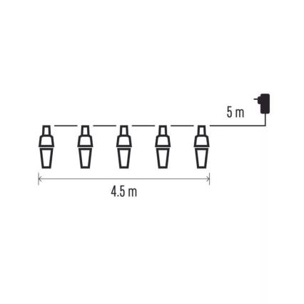 Guirnalda LED para exterior 10xLED/9,5 m IP44 blanco frío