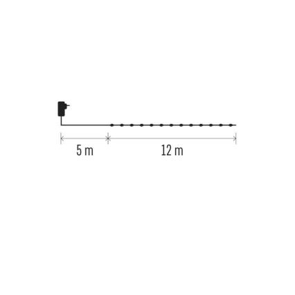 Guirnalda LED para exterior 120xLED/17m IP44 blanco cálido