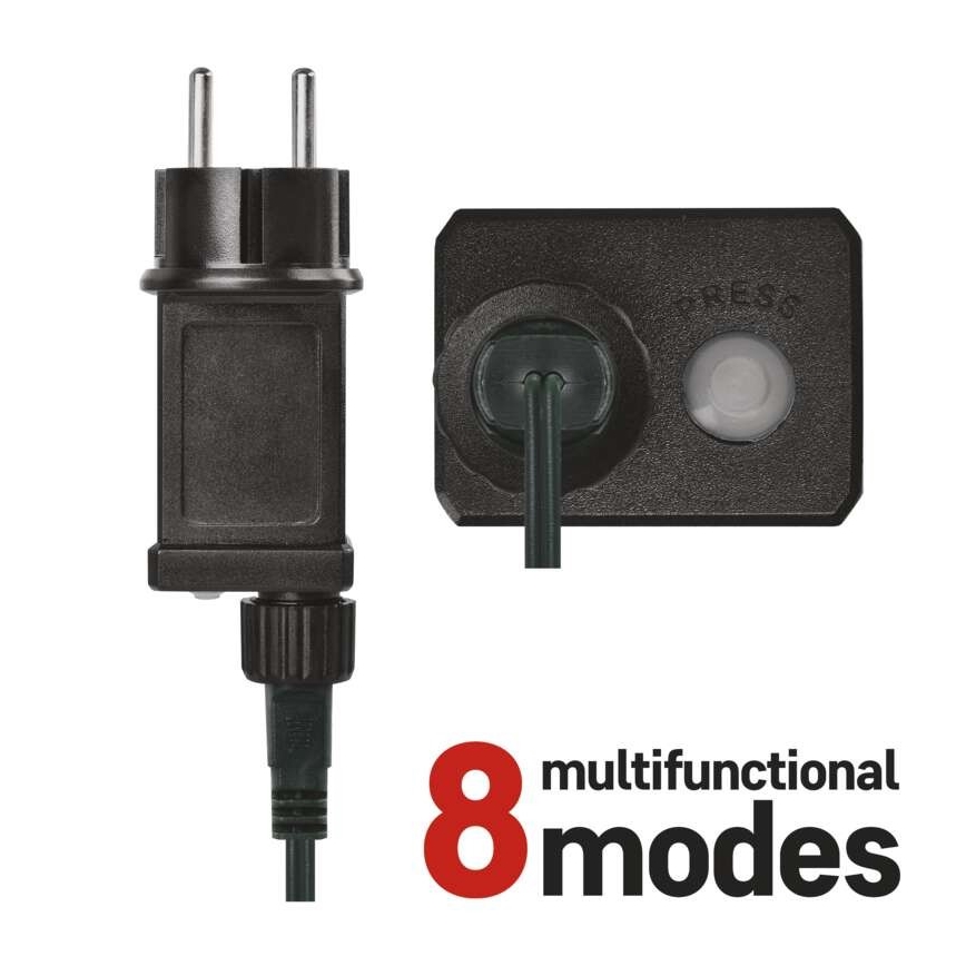 Guirnalda LED para exterior 180 LEDs / 8 modos, 23 m, IP44, blanco frío