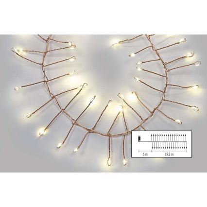 Guirnalda LED para exterior 1920xLED/8 funciones 19,2m IP44 blanco cálido