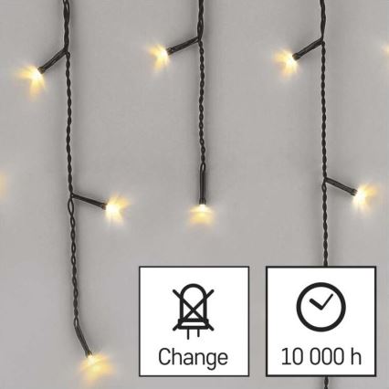 Guirnalda LED para exterior 200 LEDs/8 modos 8,6m IP44 blanco cálido