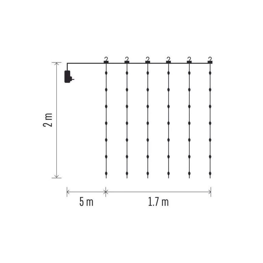 Guirnalda LED para exterior 240xLED/8 funciones 6,7 m IP44 blanco cálido
