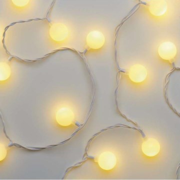 Guirnalda LED para exterior, 40 LEDs/9 m, IP44, blanco cálido