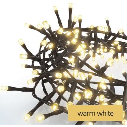Guirnalda LED para exterior 400 LEDs/13 m IP44 blanco cálido