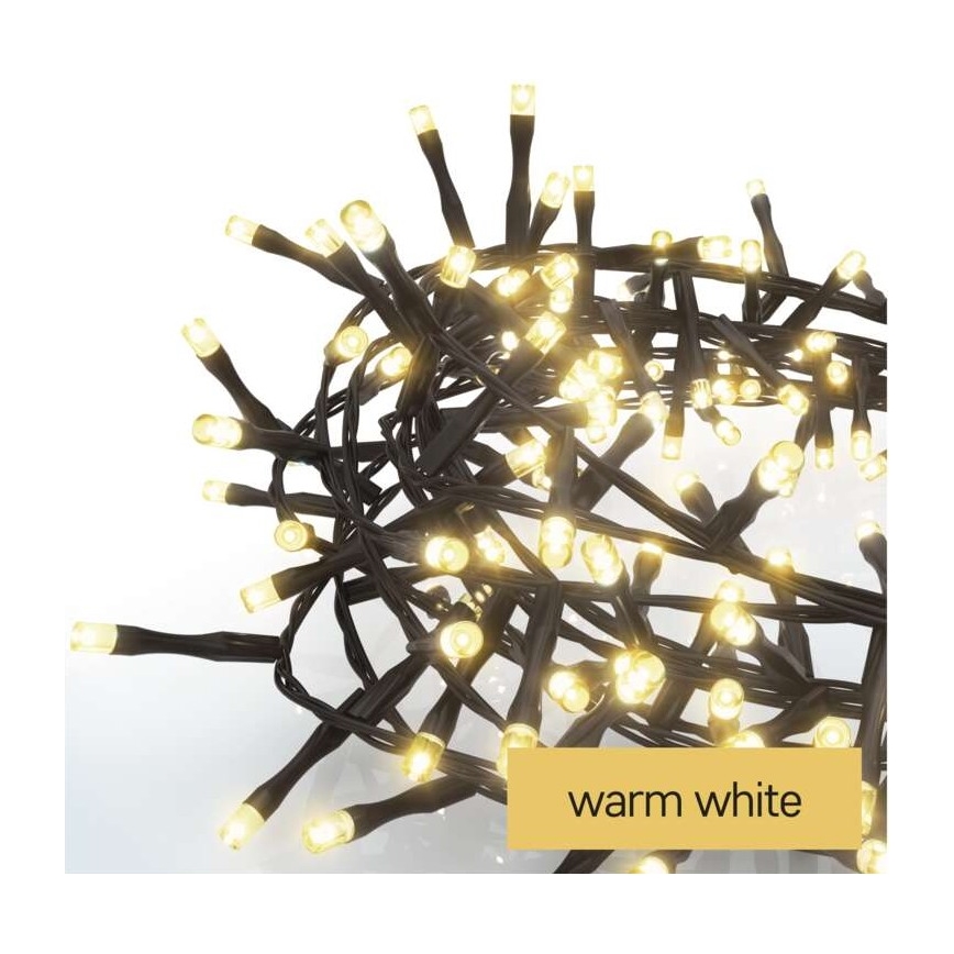 Guirnalda LED para exterior 400 LEDs/13 m IP44 blanco cálido