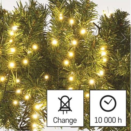 Guirnalda LED para exterior 400 LEDs/13 m IP44 blanco cálido