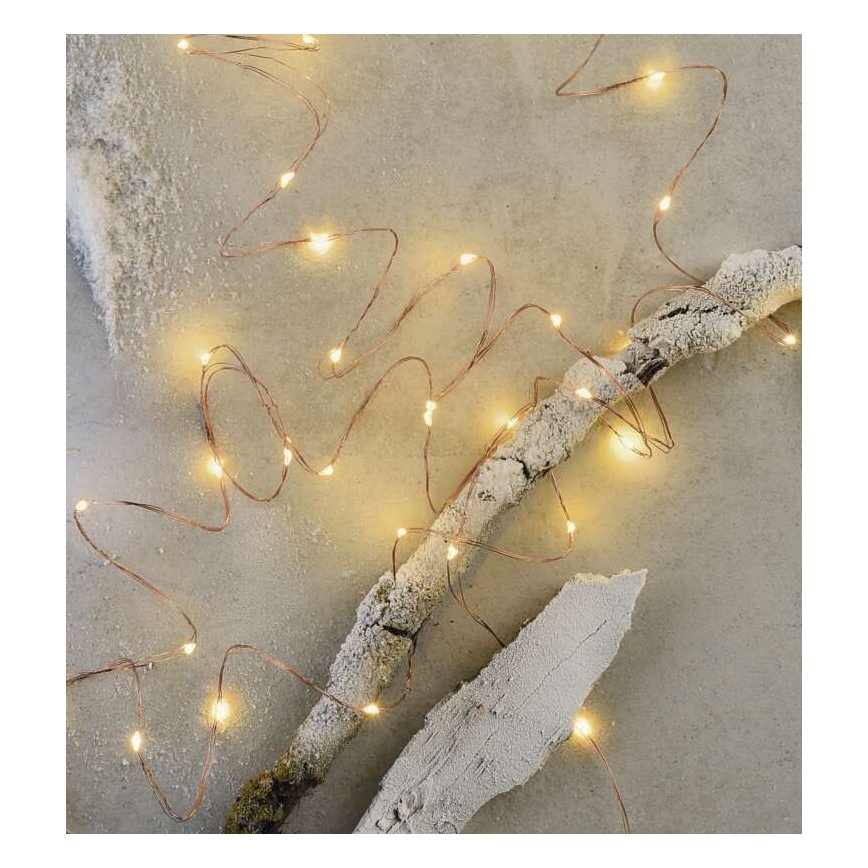 Guirnalda LED para exterior 40xLED/9m IP44 blanco cálido