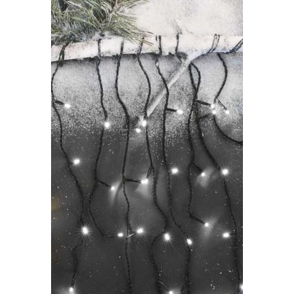 Guirnalda LED para exterior, 600 LEDs, 8 modos, 15 m, IP44, blanco frío