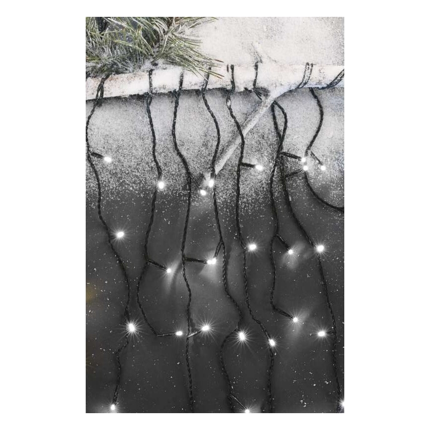 Guirnalda LED para exterior, 600 LEDs, 8 modos, 15 m, IP44, blanco frío