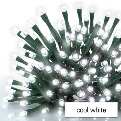 Guirnalda LED para exterior, 600 LEDs, 8 modos, 15 m, IP44, blanco frío