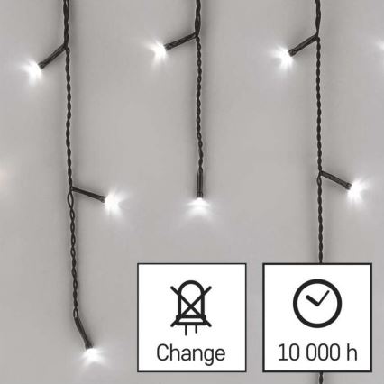 Guirnalda LED para exterior, 600 LEDs, 8 modos, 15 m, IP44, blanco frío