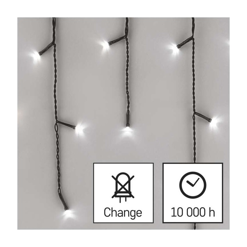 Guirnalda LED para exterior, 600 LEDs, 8 modos, 15 m, IP44, blanco frío
