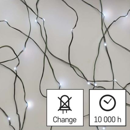 Guirnalda LED para exterior 75xLED/12,5m IP44 blanco frío