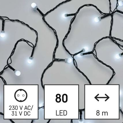 Guirnalda LED para exterior 80xLED/8 funciones 13m blanco frío IP44