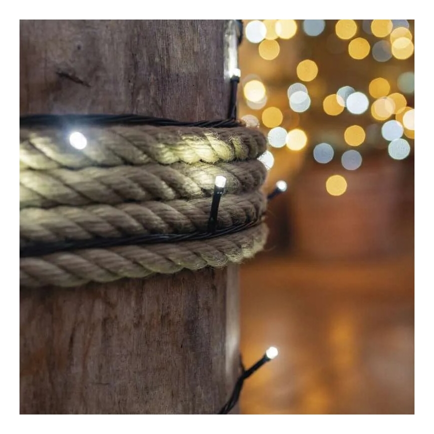 Guirnalda LED para exteriores 50xLED/5m IP44, blanco frío