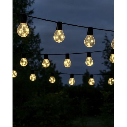 Guirnalda luminosa LED para exterior 20xLED/0,075W/230V 5,8 m IP44 negra