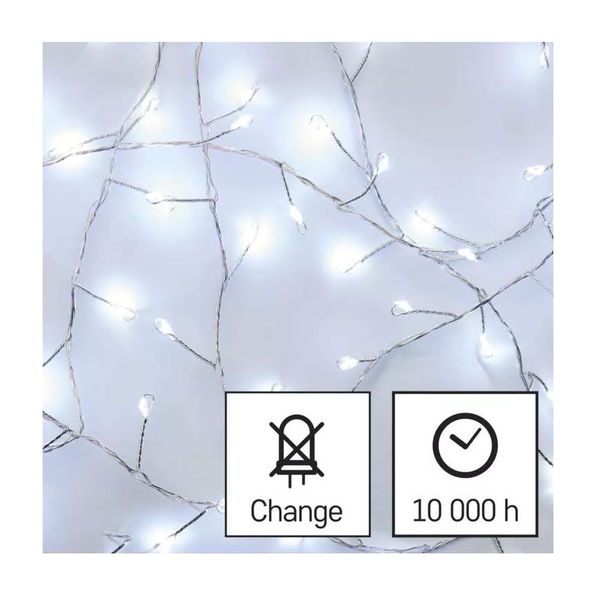 Guirnalda navideña LED 100xLED/3xAA 2,7 m blanco frío