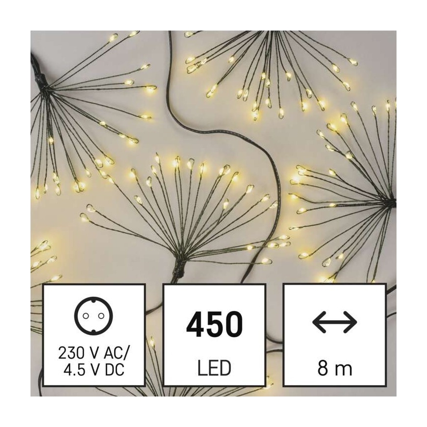 Guirnalda navideña LED 450 LEDs/11 m blanco cálido