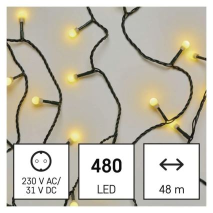 Guirnalda navideña LED 480xLED/8 funciones 53m IP44 blanco cálido