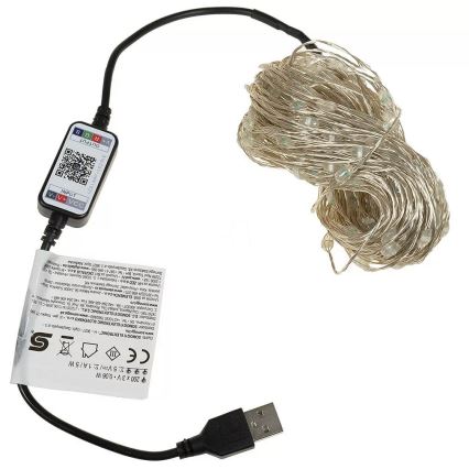 Guirnalda navideña LED RGB regulable 100 LEDs/29 funciones 10,4m