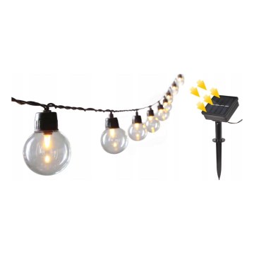Guirnalda solar decorativa LED de 30 LEDs / 8 funciones, 500 mAh, 10,6 m, IP67, blanco cálido
