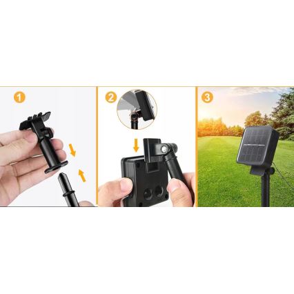 Guirnalda solar decorativa LED de 30 LEDs / 8 funciones, 500 mAh, 10,6 m, IP67, blanco cálido