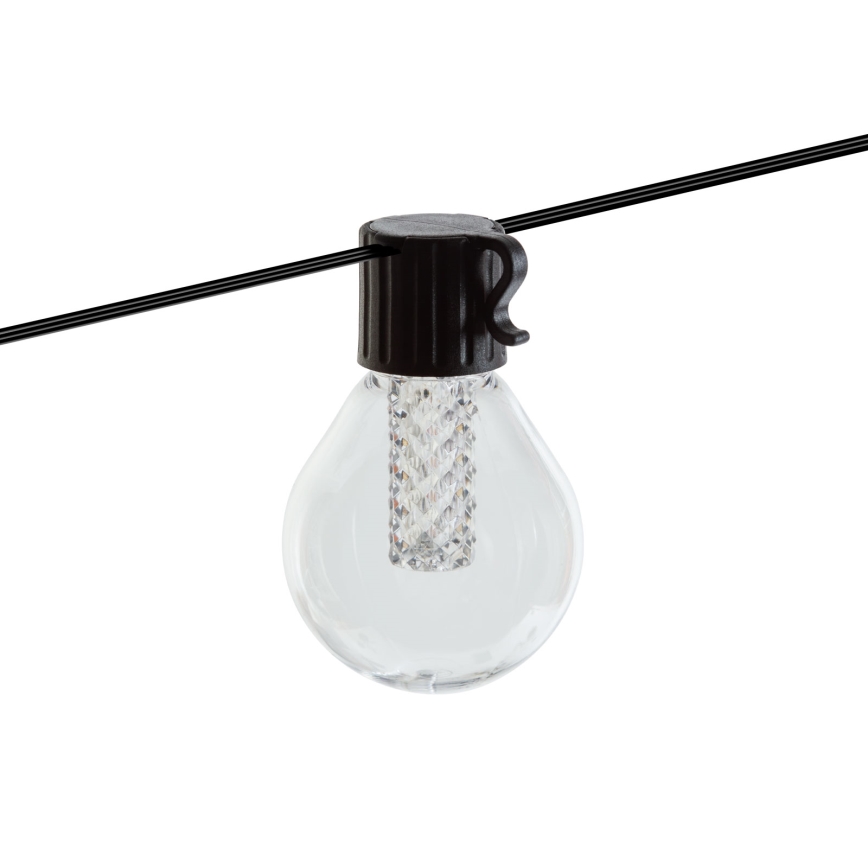 Guirnalda solar LED regulable 15xLED/1,5W/3,7/5V 2700-10000K 2200 mAh 9 m IP65 negra + mando a distancia