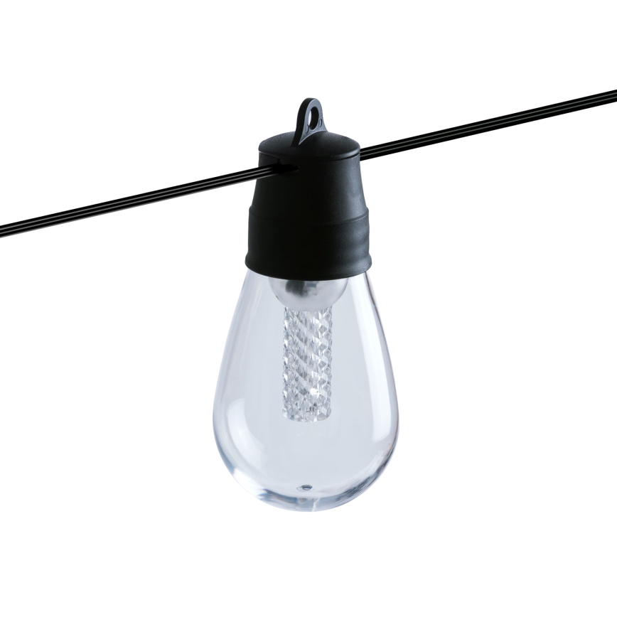 Guirnalda solar LED regulable 25xLED/1,5W/3,7/5V 2700-10000K 2200 mAh 15 m IP65 negra + mando a distancia
