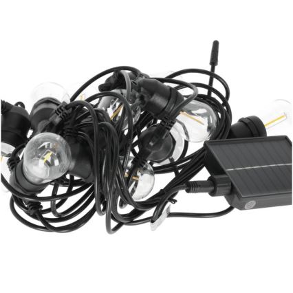 Guirnalda decorativa solar LED regulable STARLIGHT NEO 10xE27/3,7V 2700K IP54 1200 mAh 11,5m + mando a distancia