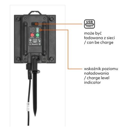 Guirnalda decorativa solar LED regulable STARLIGHT NEO 20xE27/3,7V 2700K IP54 1200 mAh 11,5 m + mando a distancia