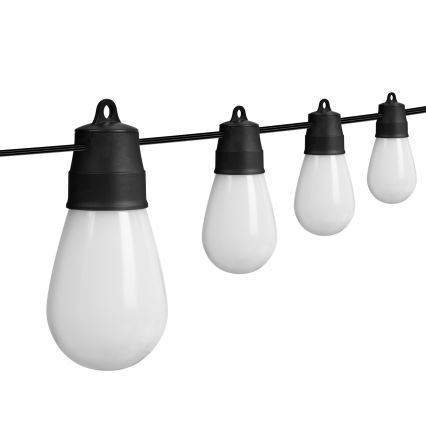 Guirnalda solar LED RGBIC regulable, 30 LEDs, 1,3 W, 3,7/5 V, batería 2200 mAh, 14,37 m, IP65, negro + mando a distancia
