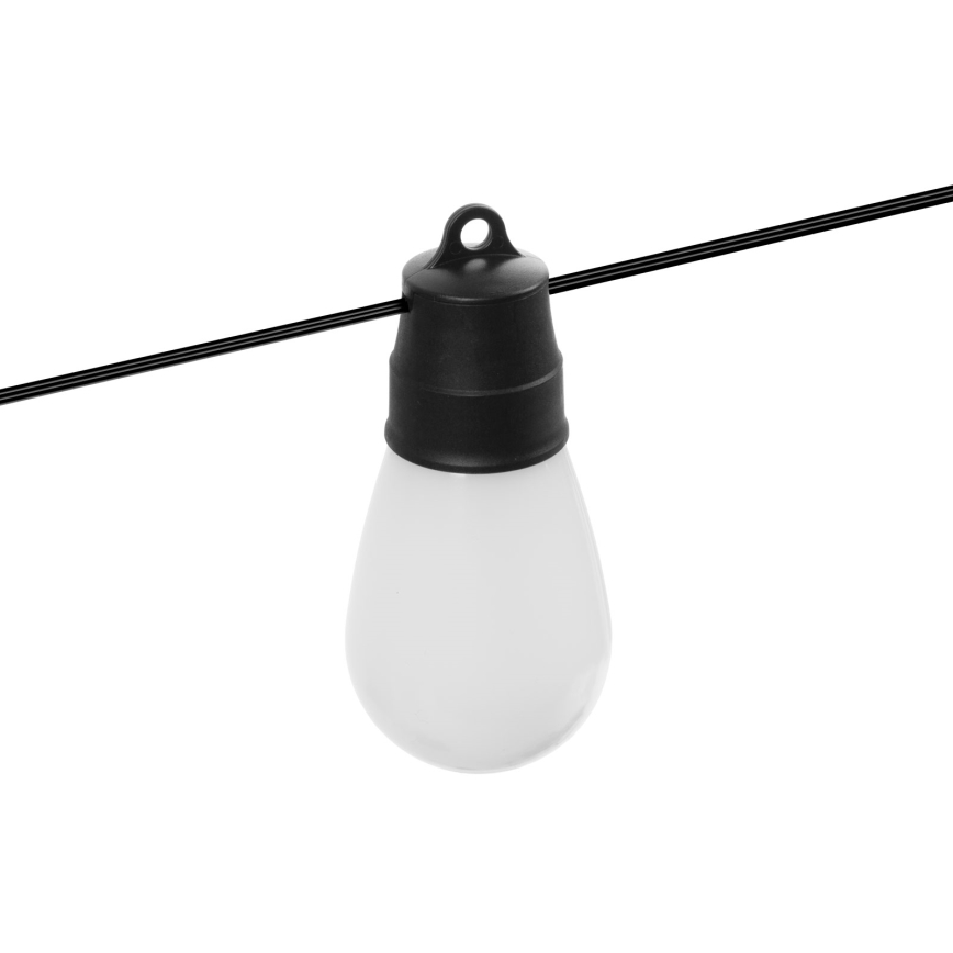 Guirnalda solar LED RGBIC regulable, 30 LEDs, 1,3 W, 3,7/5 V, batería 2200 mAh, 14,37 m, IP65, negro + mando a distancia