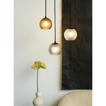 Halo Design 718443 - Lámpara colgante con cable NOBB 1xE27/40W/230V Ø 22 cm gris ahumado